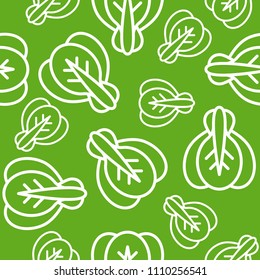 vegetable seamless pattern, bokchoy outline for wallpaper and background