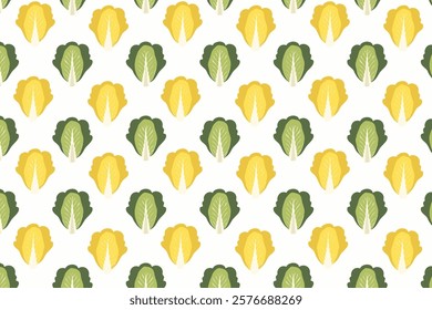 Vegetable seamless pattern. Cabbage background. Vector illustration.