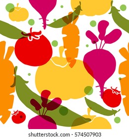 Vegetable seamless pattern. Concept  for restaurant menu backdrop,  smoothies  bar, eco market. 