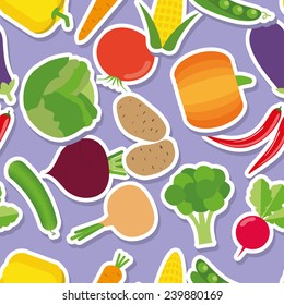 vegetable seamless pattern. Flat style. The image of vegetable. Endless texture. Use as a background fill. 