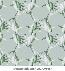Patrón ininterrumpido vegetal. Un patrón de hojas y ramas. Delicado color.Para decorar tela, papel, papel pintado y embalaje.