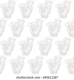 Vegetable Seamless Pattern with Mushroom.