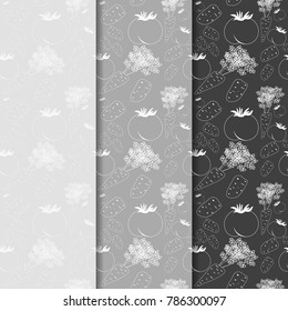 vegetable seamless pattern tomato, carrots, potatoes