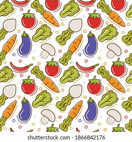 vegetable seamless pattern vector illustration