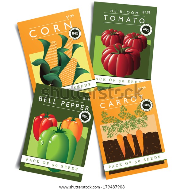 Download Vegetable Seed Packets Eps 10 Vector Stock Vector (Royalty ...