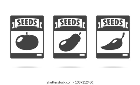 Vegetable Seed Packets Icon Vector