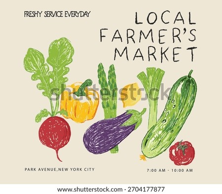 Vegetable set design. Fresh vegan food. Vegetable love club. Organic vegetable farm.