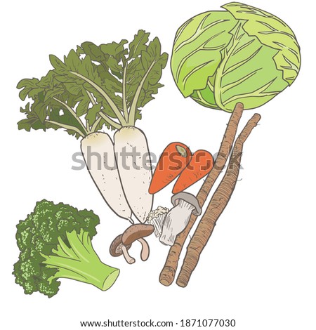 Vegetable set with a lot of dietary fiber