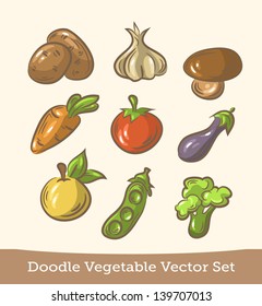 vegetable set doodle