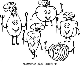 Vegetable set; sketch