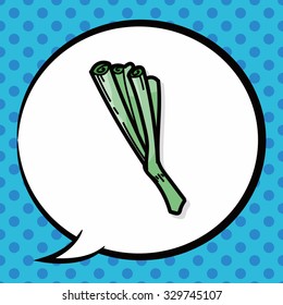 vegetable Shallot color doodle, speech bubble