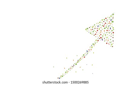 Vegetable in the shape of a grossing arrow. Way to success business concept  vector design