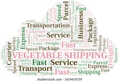 Vegetable Shipping word cloud. Wordcloud made with text only.