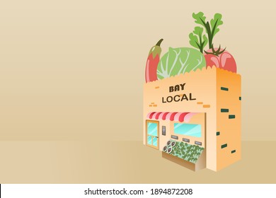 Vegetable shop with beautiful design