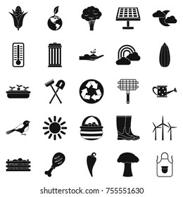 Vegetable shop icons set. Simple set of 25 vegetable shop vector icons for web isolated on white background