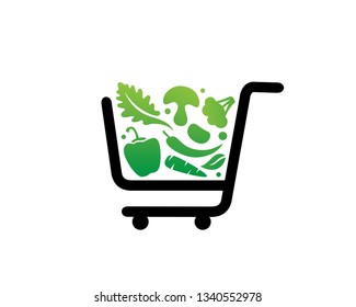Vegetable Shop Logo Template, Icon, Symbol - Vector