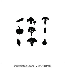 Vegetable silhouette vector art work.