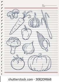vegetable sketch or ingredient set