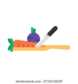Illustratorgrafik zum Aufschneiden von Gemüse einzeln