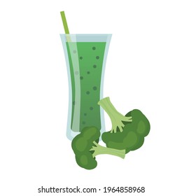 Vegetable smoothie with broccoli. Vector illustration