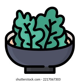 vegetable soup in bowl icon outline color