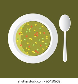 vegetable soup - with corn, carrot and pea