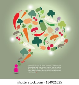 vegetable speech vector format for your design