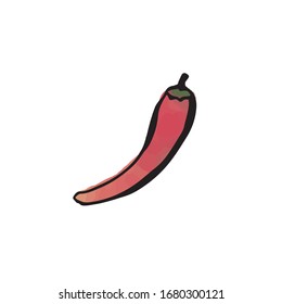 vegetable - spice - red pepper(watercolor vector)