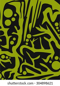 vegetable sprout with abstract roots, vector background
