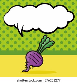 vegetable Sweet Radish color doodle, speech bubble
