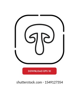 Vegetable symbol, mushroom outline vector icon