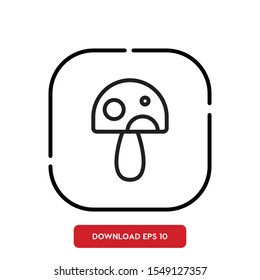 Vegetable symbol, mushroom outline vector icon