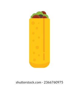 Vegetable taco icon flat vector. Mexican food. Soft meat isolated