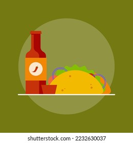 vegetable tacos with spicy chili pepper sauce
