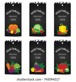 vegetable tag set art illustration