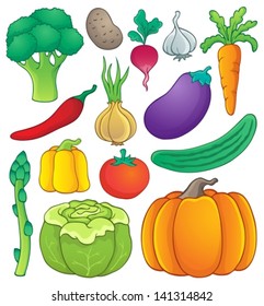 Vegetable theme collection 1 - eps10 vector illustration.