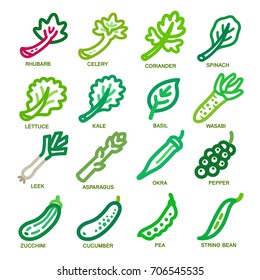 vegetable thin line icon set,vector illustration