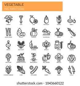 Vegetable , Thin Line and Pixel Perfect Icons
