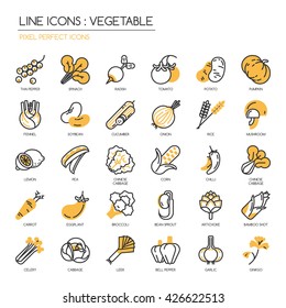 Vegetable , Thin Line and Pixel Perfect Icons