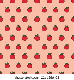 TOMATE VEGETABLE EN TODO EL VECTOR DE PATRÓN SIN PAREJAS DE IMPRESIÓN