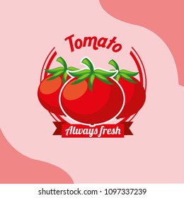 vegetable tomato always fresh emblem