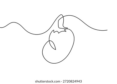 Icono de comida de tomate vegetal Vector de contorno aislado de estilo minimalista de dibujo continuo de una línea