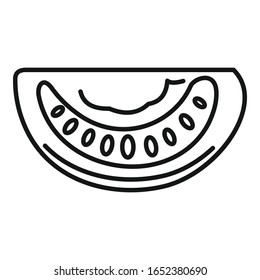 Pflanzliche Tomatensymbol. Outline-Vektorillustration für pflanzliche Tomaten, Symbol für Webdesign einzeln auf weißem Hintergrund