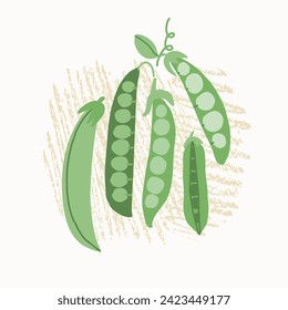 Vegetable trendy creative cjlorful poster. Hand drawn, flat scandinavian style, manual art. Healthy nutrition, organic food. Vector illustration