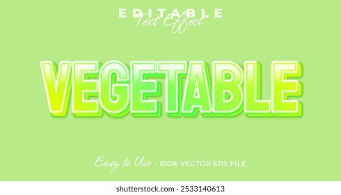 Vegetable typography stylish editable text effect