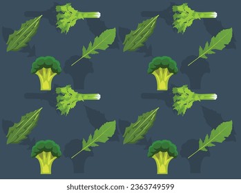 Vegetable Vector Brocoli Dandelion Celery Arugula Seamless Wallpaper Background