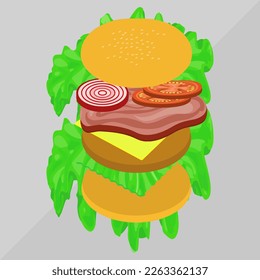 vegetable vector cheese burger design