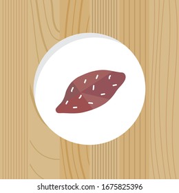 ícono del vector vegetal, marco de batata