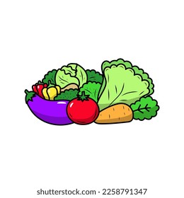 Vegetable vector illustration in cartoon style isolated on white background