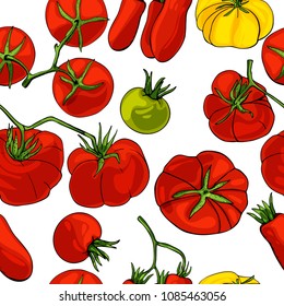 Vegetable vector illustration. Vegetables seamless pattern.